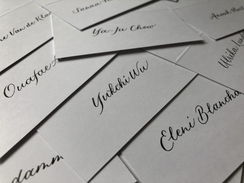 Placecards calligraphy for Bottega Veneta